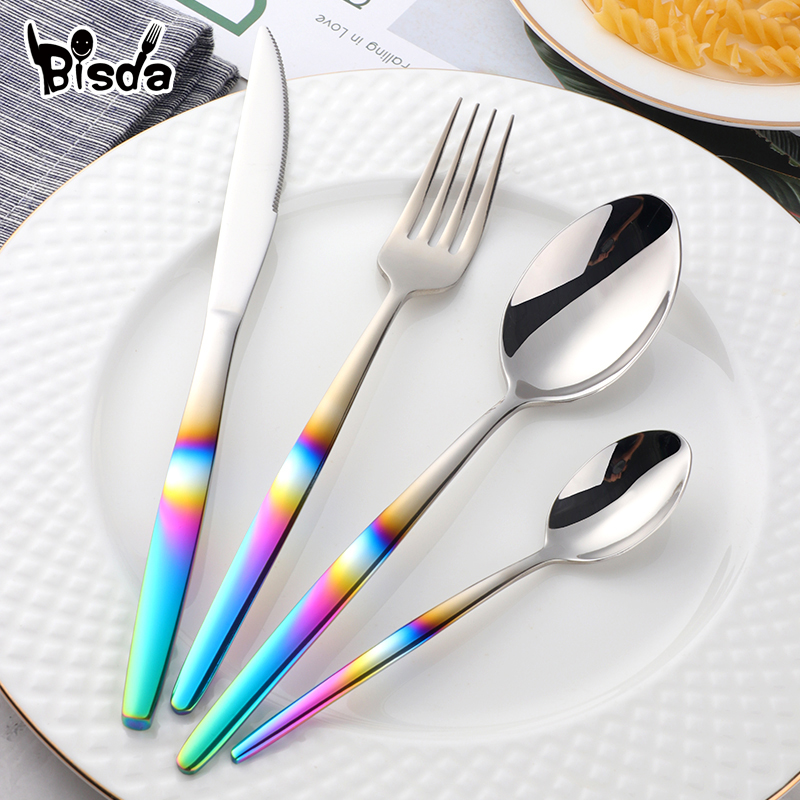 Gold Plated Cutlery - Cầu Vồng Phẳng Bằng Bộ Vàng
