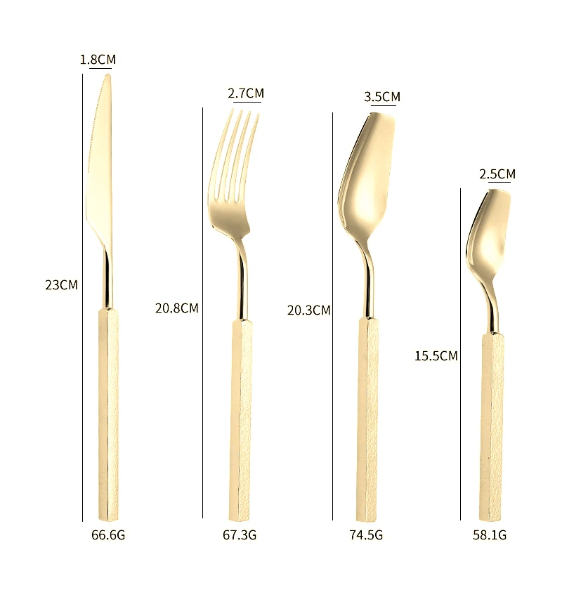 4pcs Luxury Cutlery Set Wester - đánh giá và giá Gold Plated Cutlery