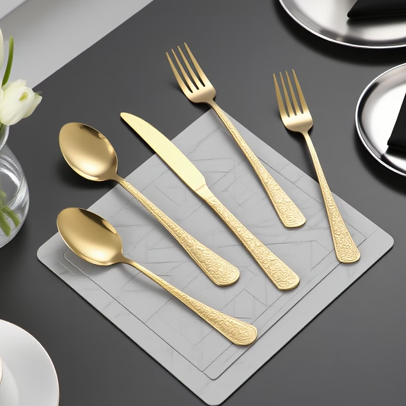 30-piece stainless steel gold- - đánh giá và giá Gold Plated Cutlery