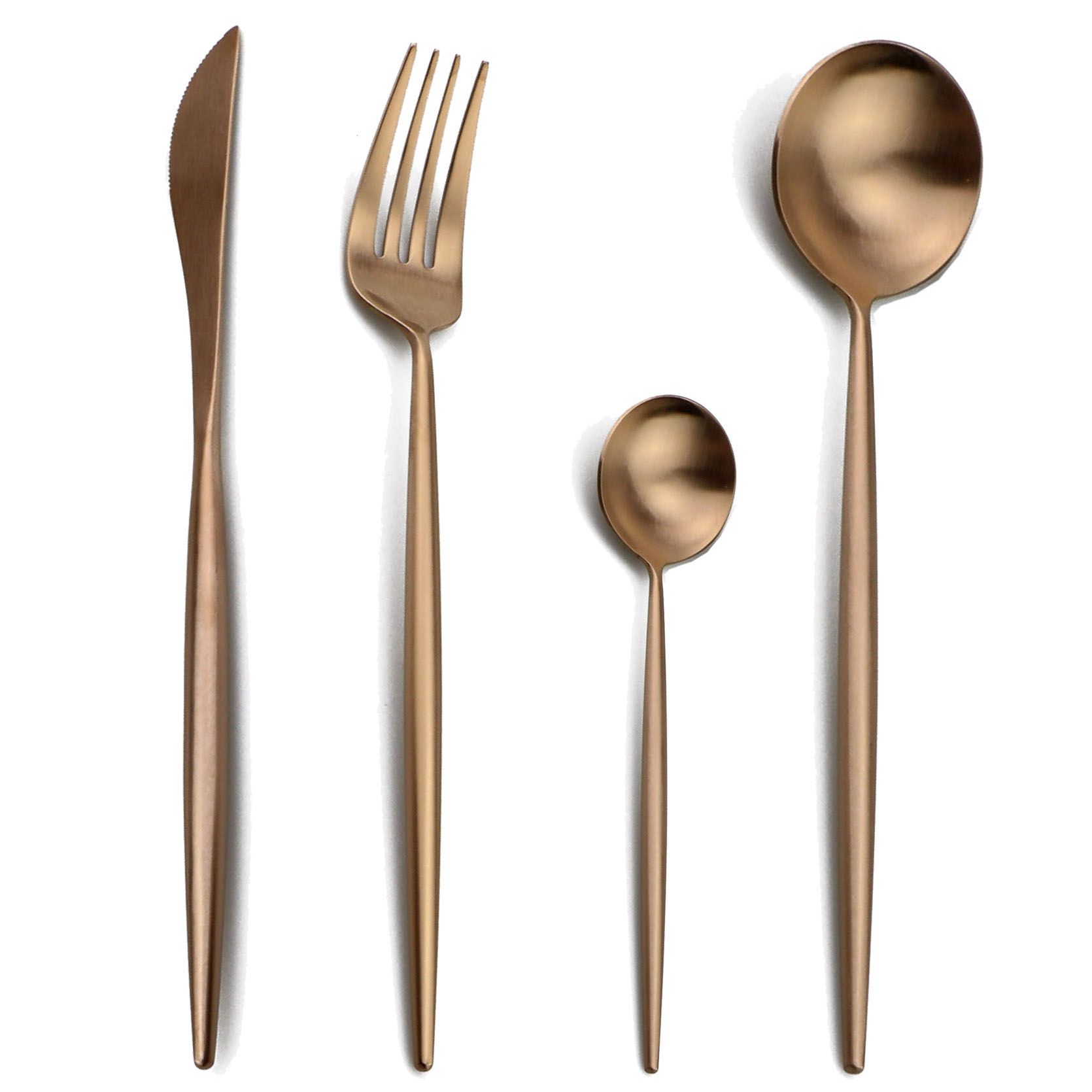 24-Pcs Rose Gold Cutlery Set W - đánh giá và giá Gold Plated Cutlery