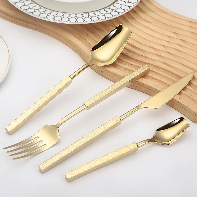 4pcs Luxury Cutlery Set Wester - đánh giá và giá Gold Plated Cutlery