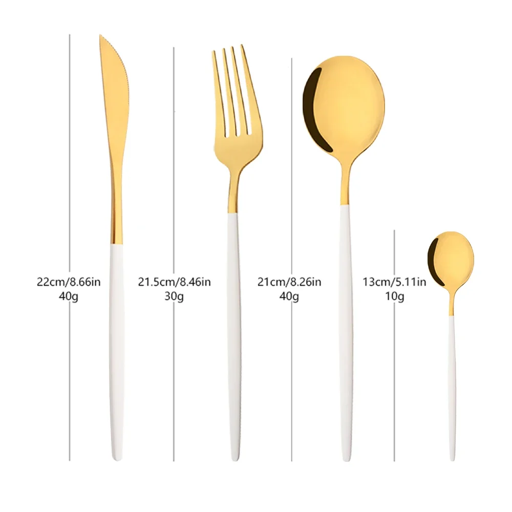 16/24/32/48Pcs Dinnerware Set  - đánh giá và giá Gold Plated Cutlery