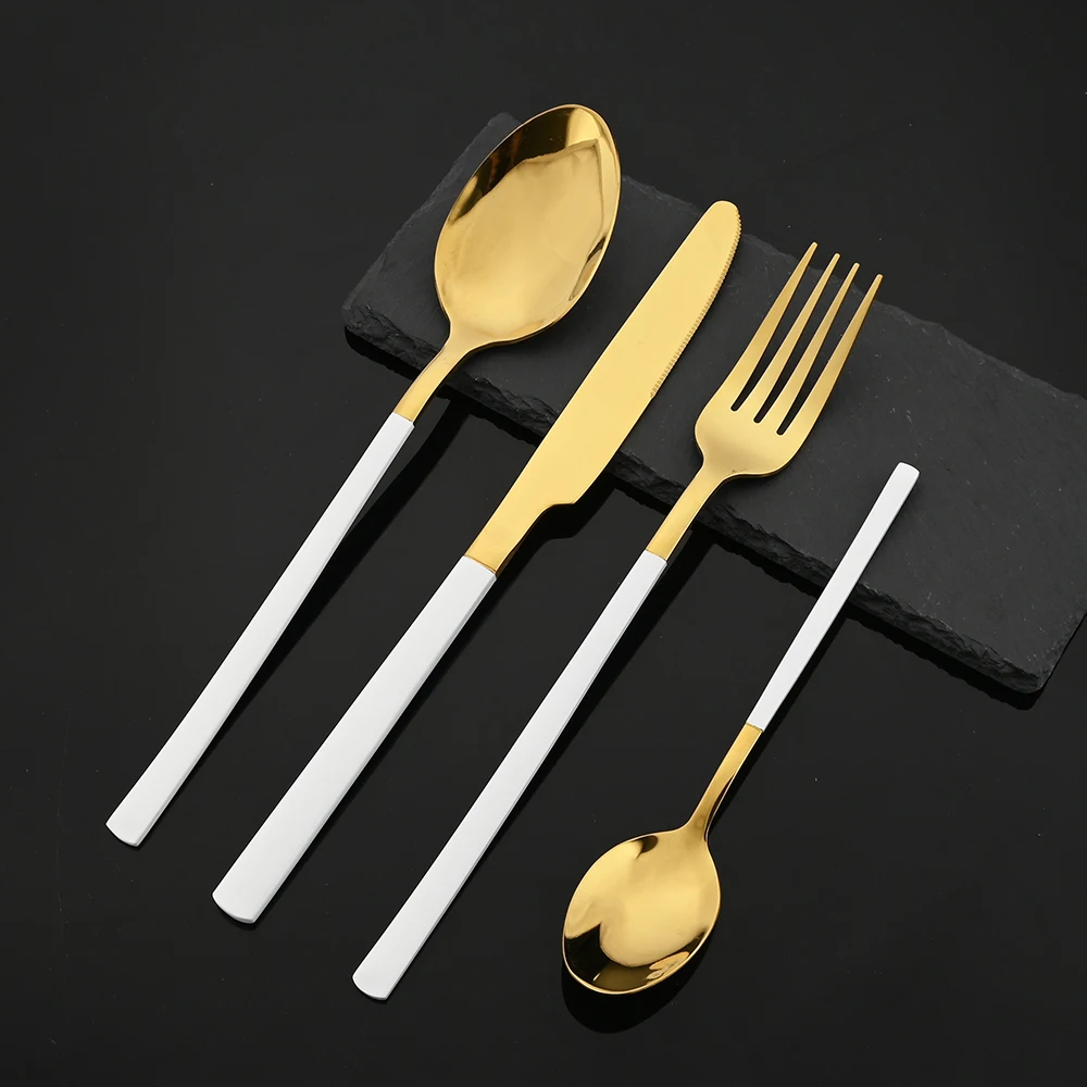 16Pcs Black Gold Cutlery Set S - đánh giá và giá Gold Plated Cutlery