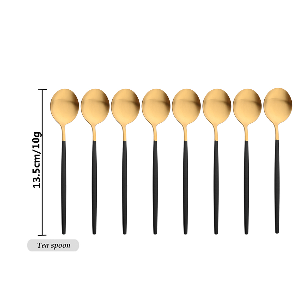 Drmfiy Black Handle Gold Coffe - đánh giá và giá Gold Plated Cutlery