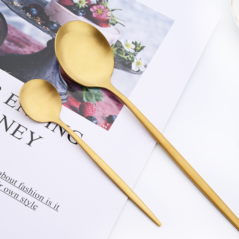 Drmfiy Black Handle Gold Coffe - đánh giá và giá Gold Plated Cutlery