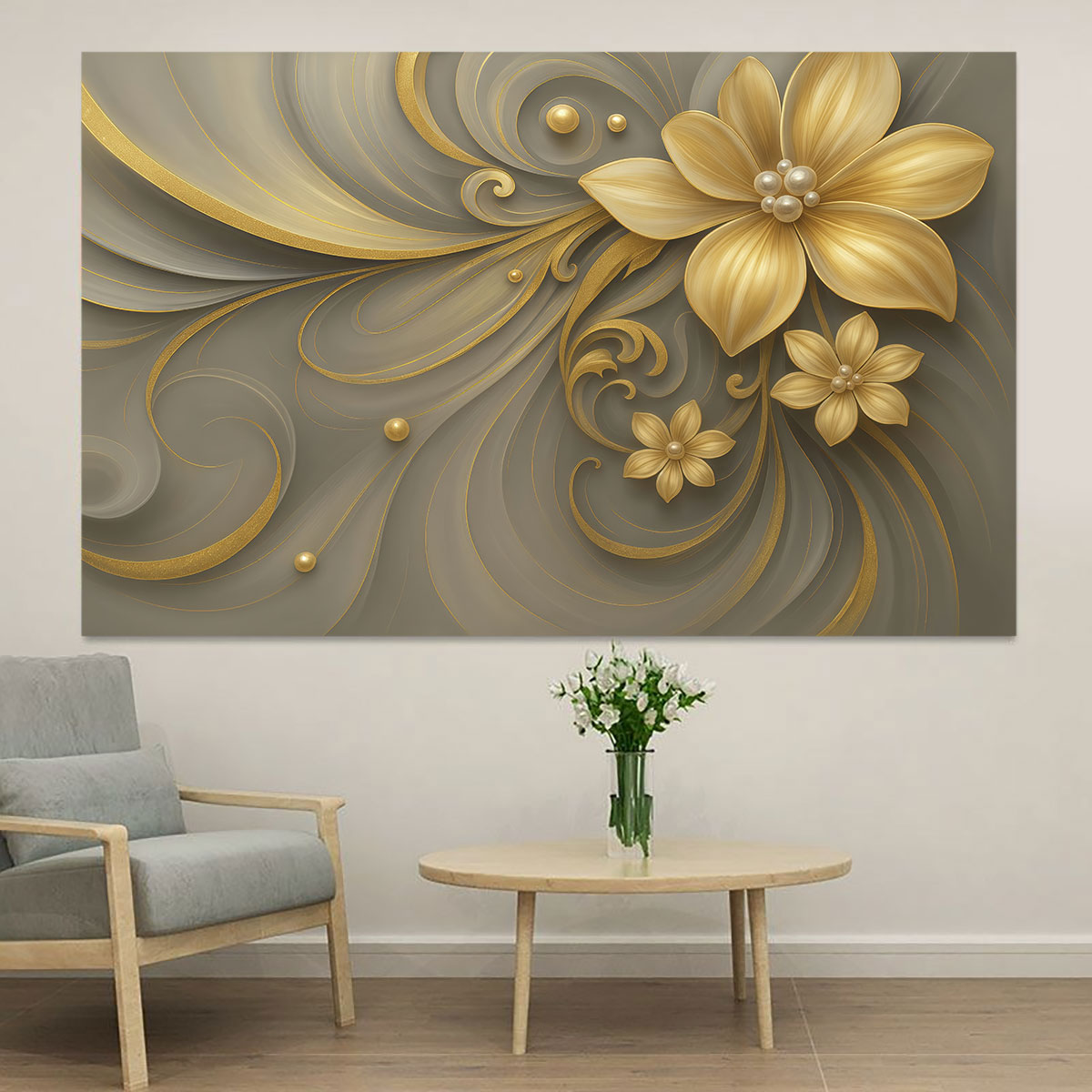 1pc Light Luxury Gold Flower P - đánh giá và giá Luxury Lifestyle Furniture