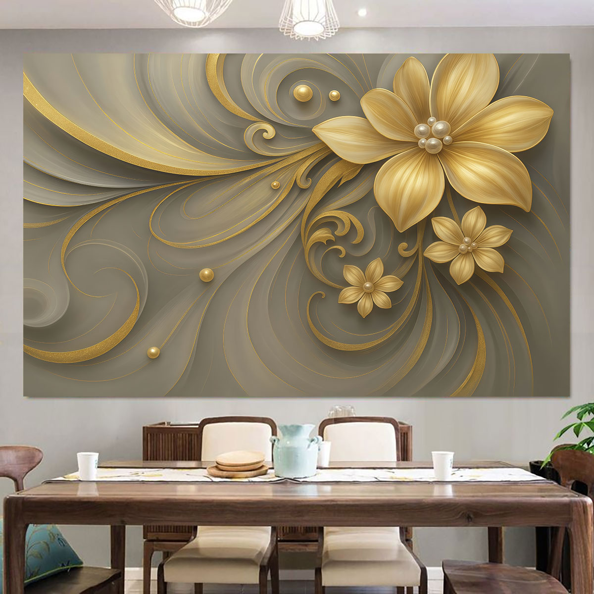 1pc Light Luxury Gold Flower P - đánh giá và giá Luxury Lifestyle Furniture