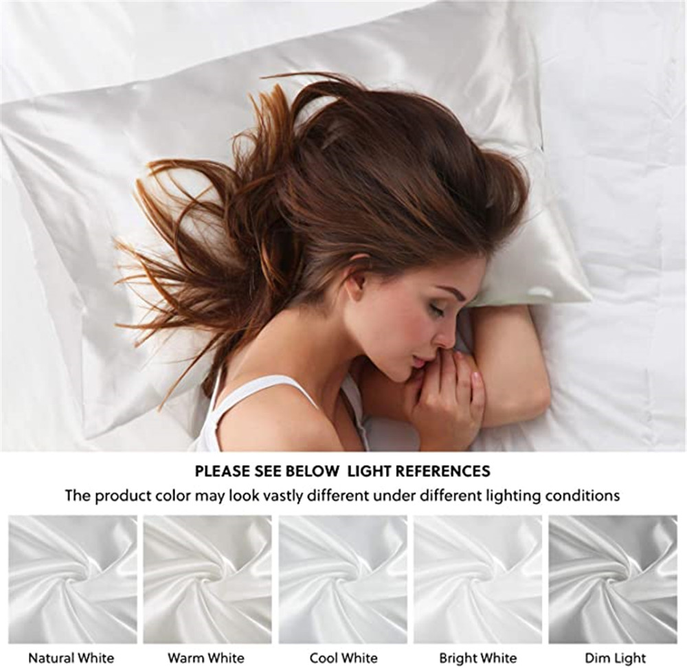 2pcs/lot Solid Silky Satin Ski - đánh giá và giá Silk Pillowcase Set