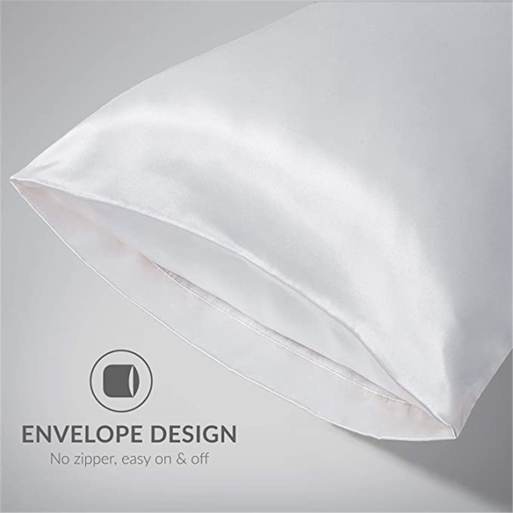 2pcs/lot Solid Silky Satin Ski - đánh giá và giá Silk Pillowcase Set