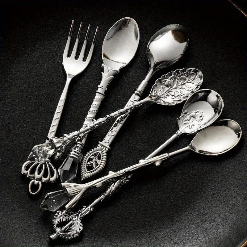 6pcs Vintage Spoons Fork Royal - đánh giá và giá Gold Plated Cutlery
