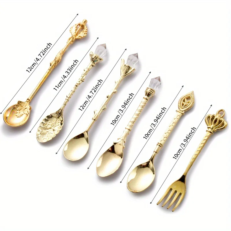 6pcs Vintage Spoons Fork Royal - đánh giá và giá Gold Plated Cutlery