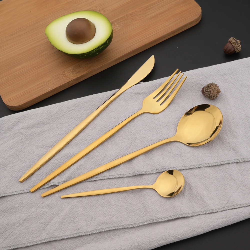16Pcs Green Gold Dinnerware St - đánh giá và giá Gold Plated Cutlery