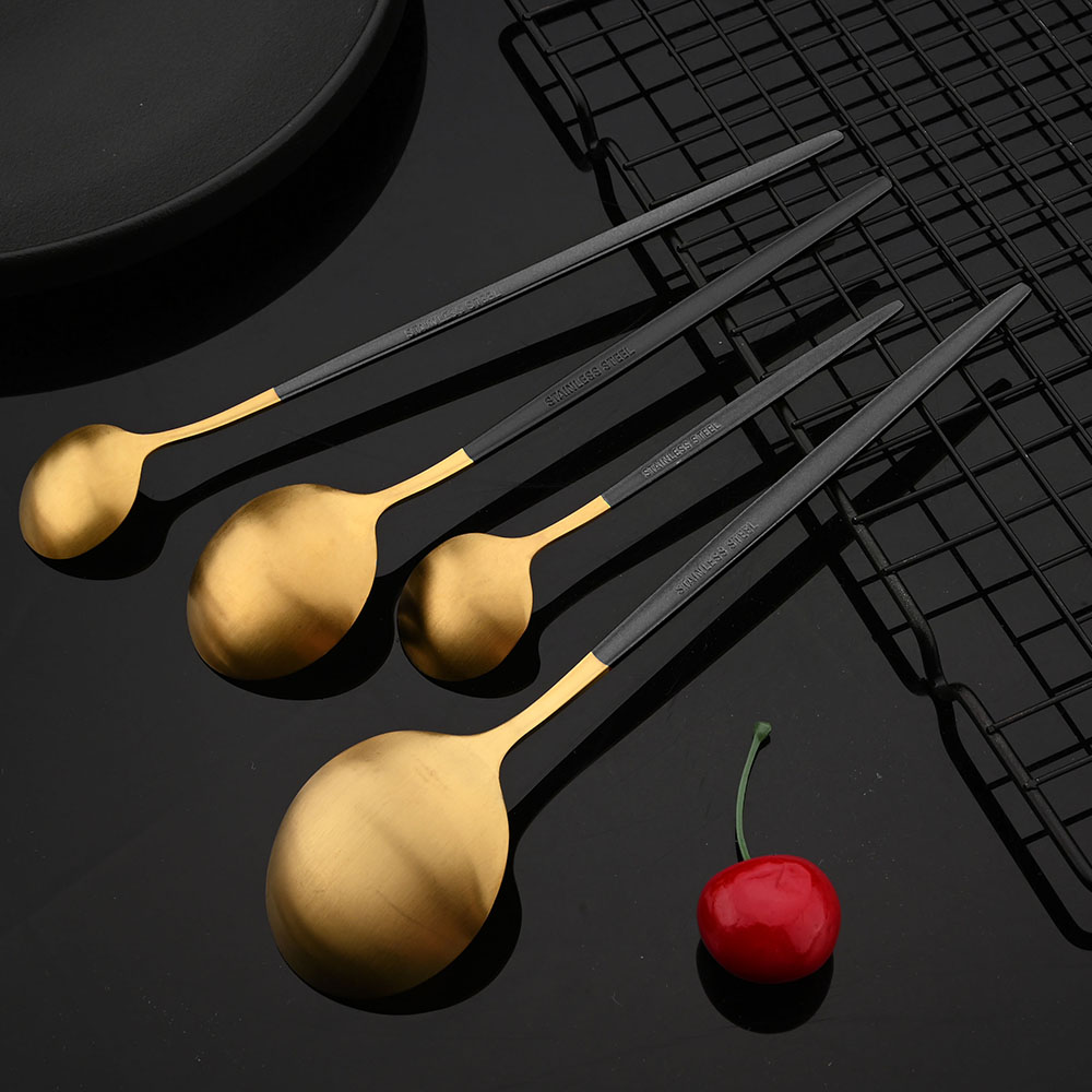 Bộ Đồ Ăn Thép Không Gỉ Màu Đen - đánh giá và giá Gold Plated Cutlery