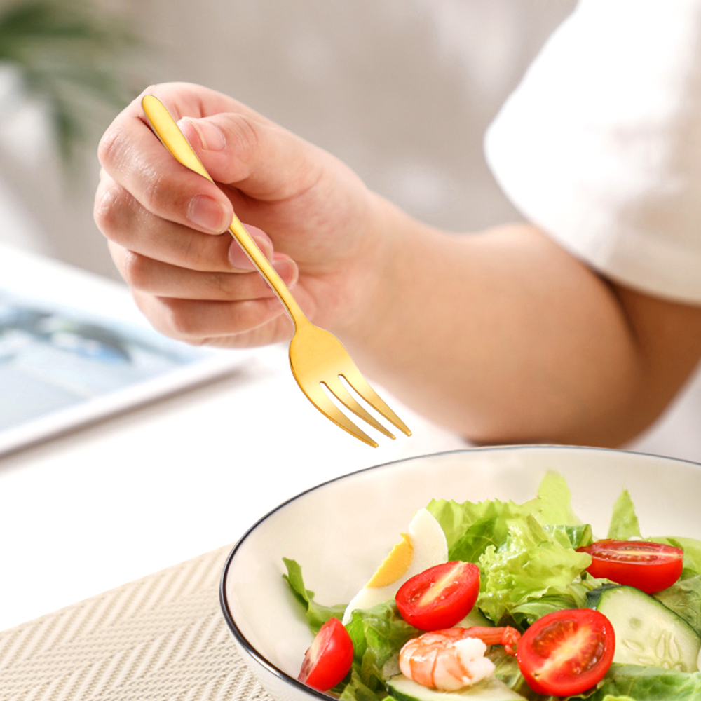 6 Chiếc Trà Nĩa Inox Bộ Đồ Ăn  - đánh giá và giá Gold Plated Cutlery