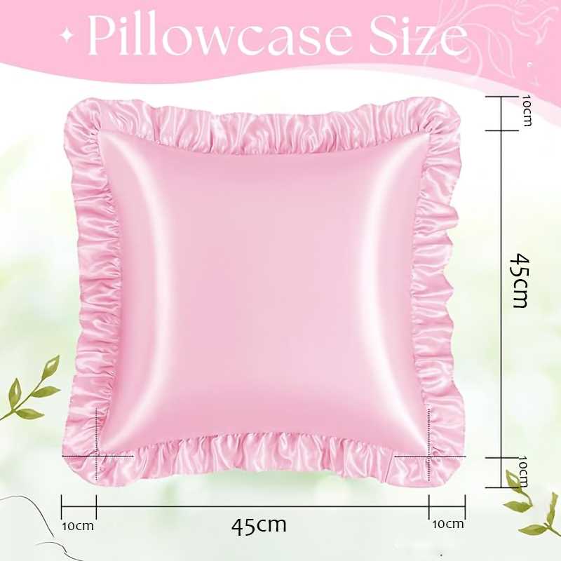 2Pcs Satin Ruffled Pillow Case - đánh giá và giá Silk Pillowcase Set