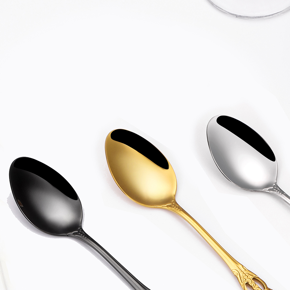 2/4/6/12pcs Gold Dessert Spoon - đánh giá và giá Gold Plated Cutlery