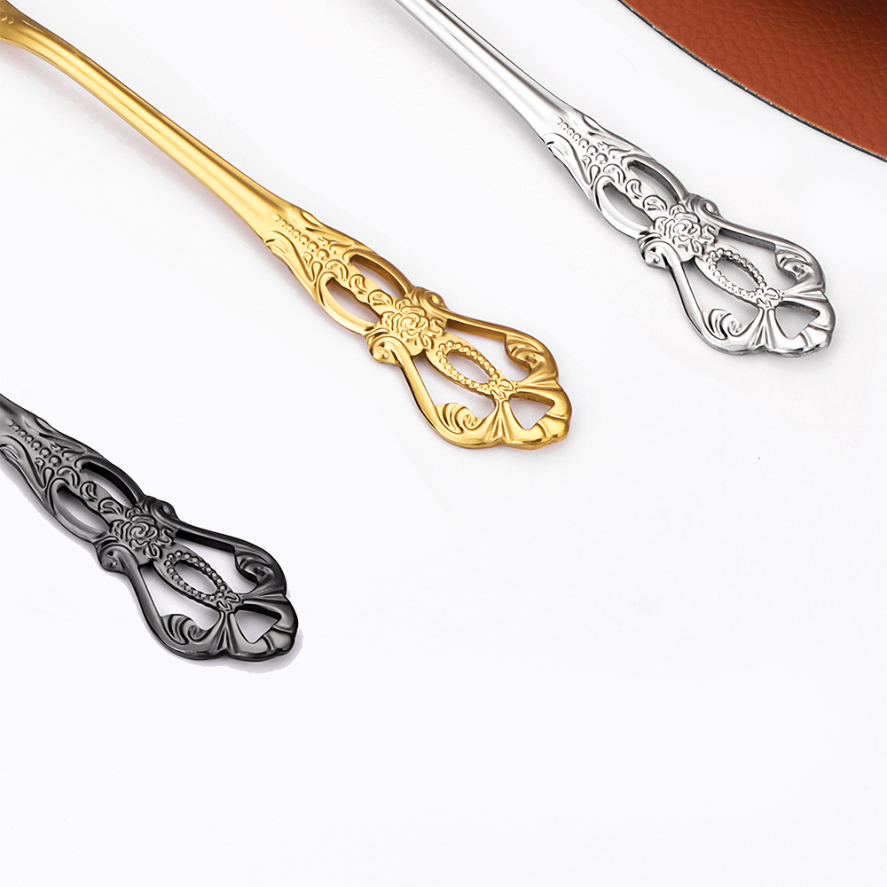 2/4/6/12pcs Gold Dessert Spoon - đánh giá và giá Gold Plated Cutlery