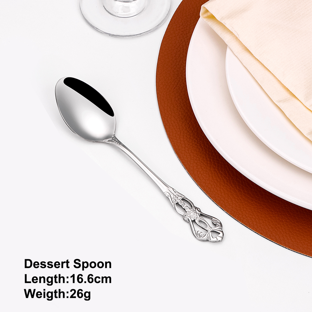 2/4/6/12pcs Gold Dessert Spoon - đánh giá và giá Gold Plated Cutlery