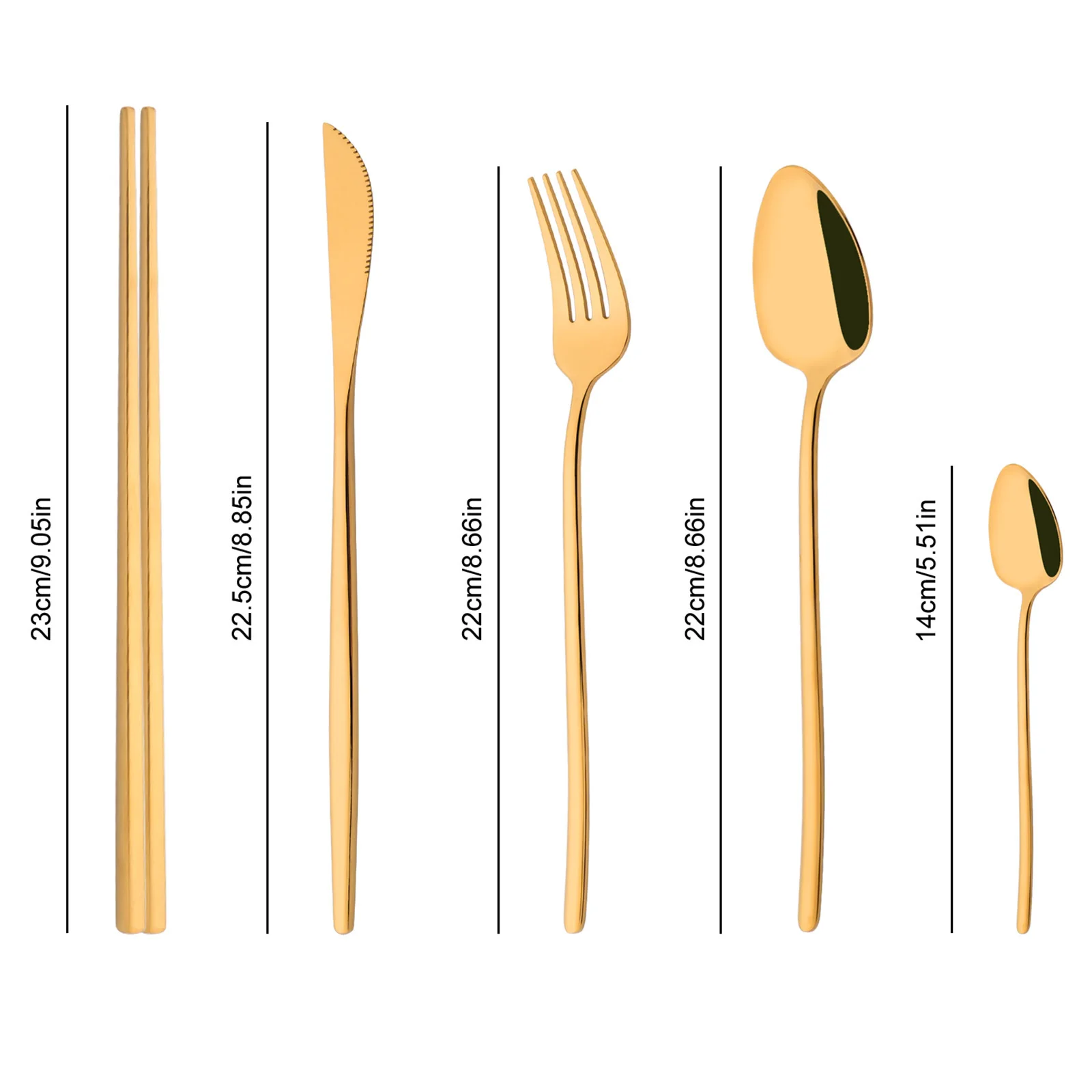 Korean 8Pcs Tableware Set High - đánh giá và giá Gold Plated Cutlery